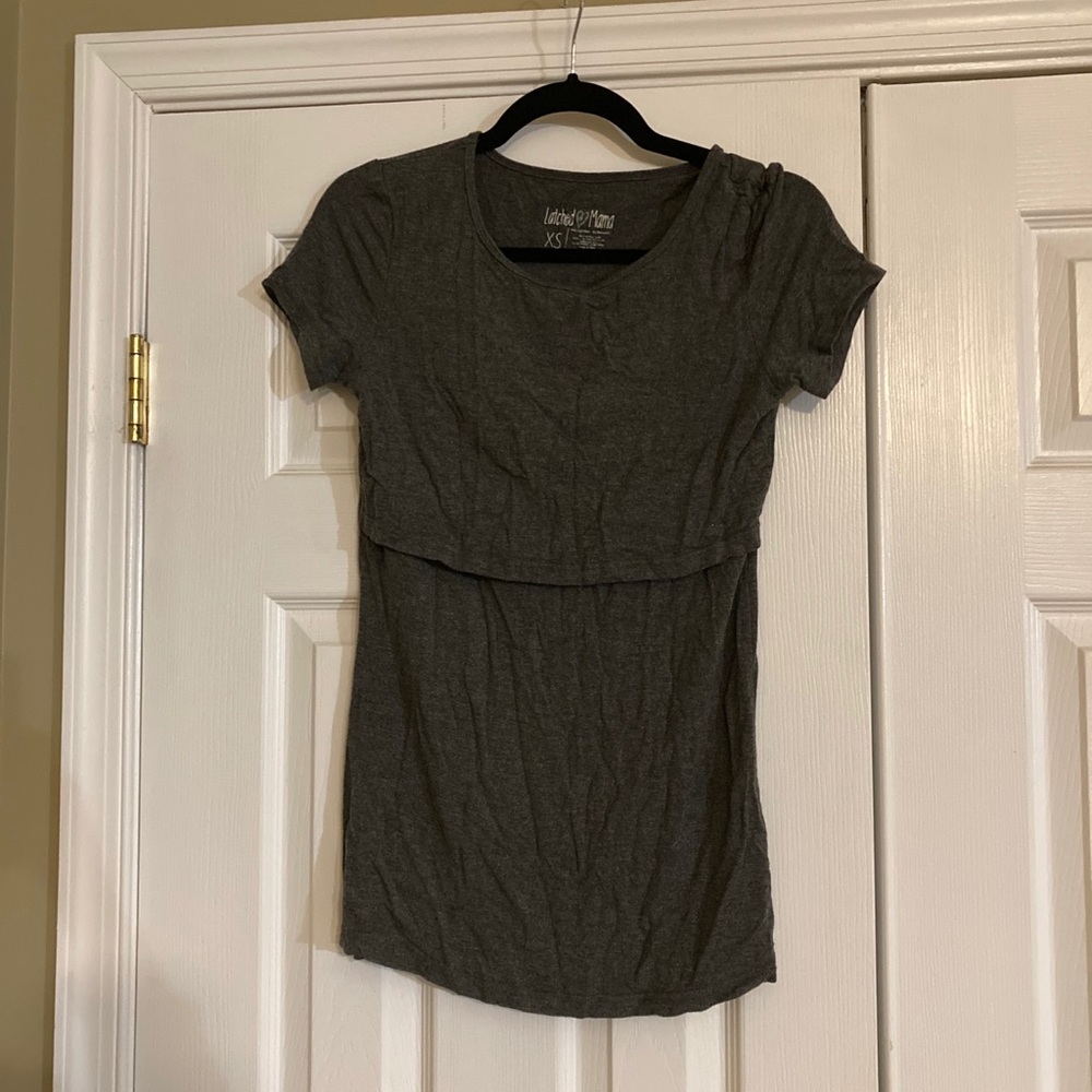 Gray nursing top by Latched Mama size XS